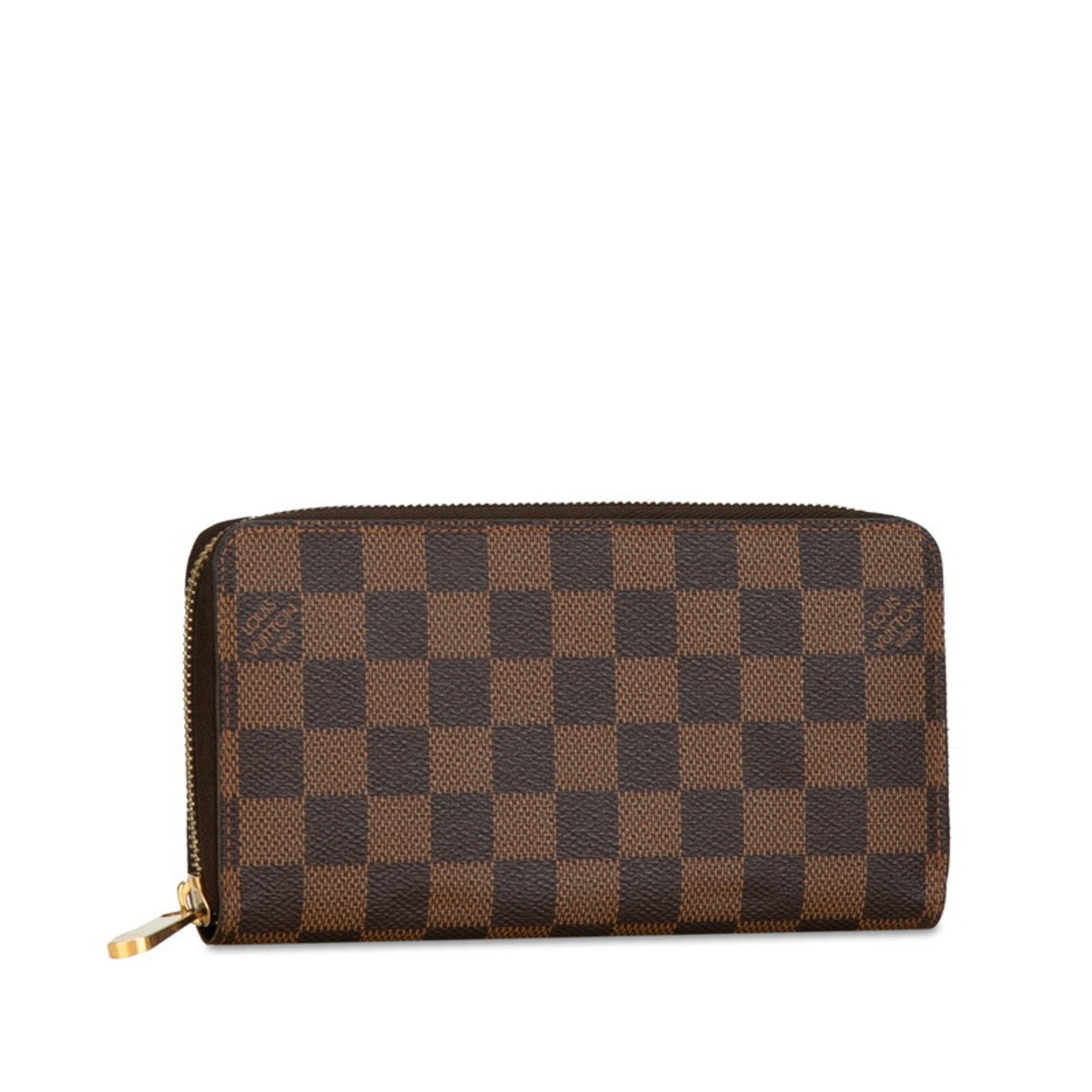 Louis Vuitton Damier Zippy Wallet Round Long N60015 Brown PVC Women's LOUIS VUITTON