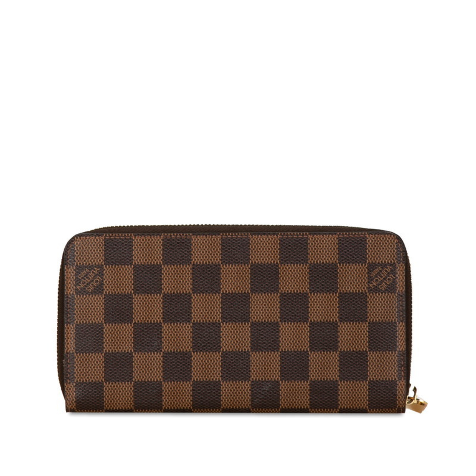 Louis Vuitton Damier Zippy Wallet Round Long N60015 Brown PVC Women's LOUIS VUITTON