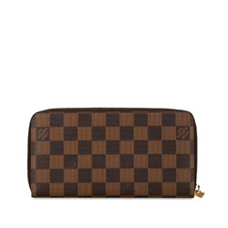 Louis Vuitton Damier Zippy Wallet Round Long N60015 Brown PVC Women's LOUIS VUITTON