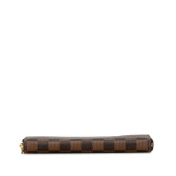 Louis Vuitton Damier Zippy Wallet Round Long N60015 Brown PVC Women's LOUIS VUITTON