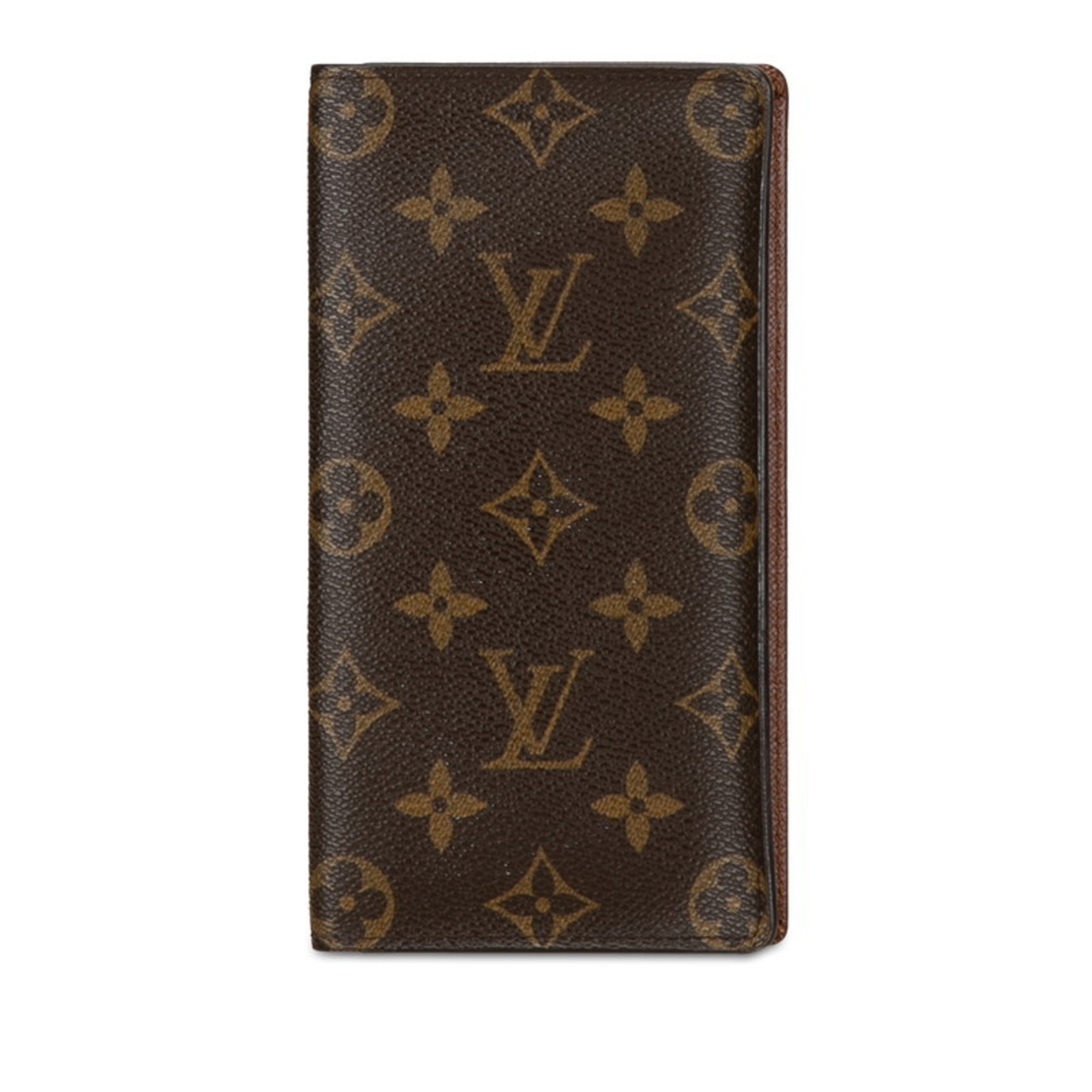 Louis Vuitton Monogram Porte Carte Credit Long Wallet M60825 Brown PVC Leather Women's LOUIS VUITTON