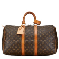 Louis Vuitton Monogram Keepall Bandouliere 45 Boston Bag Travel M41428 Brown PVC Leather Women's LOUIS VUITTON