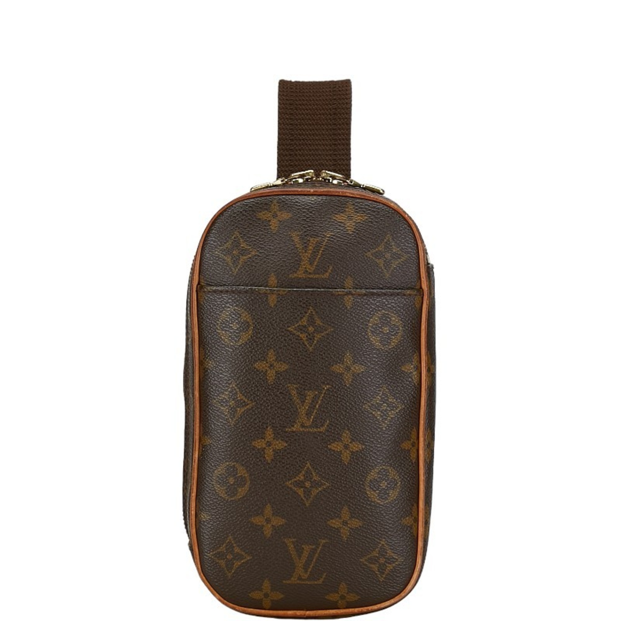 Louis Vuitton Monogram Pochette Ganju Body Bag Waist M51870 Brown PVC Leather Men's LOUIS VUITTON