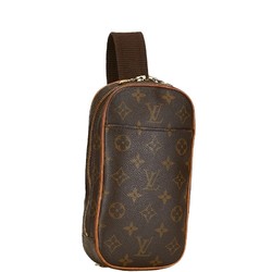 Louis Vuitton Monogram Pochette Ganju Body Bag Waist M51870 Brown PVC Leather Men's LOUIS VUITTON