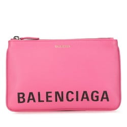 Balenciaga Ville Clutch Bag Pouch 545773 Pink Leather Women's BALENCIAGA