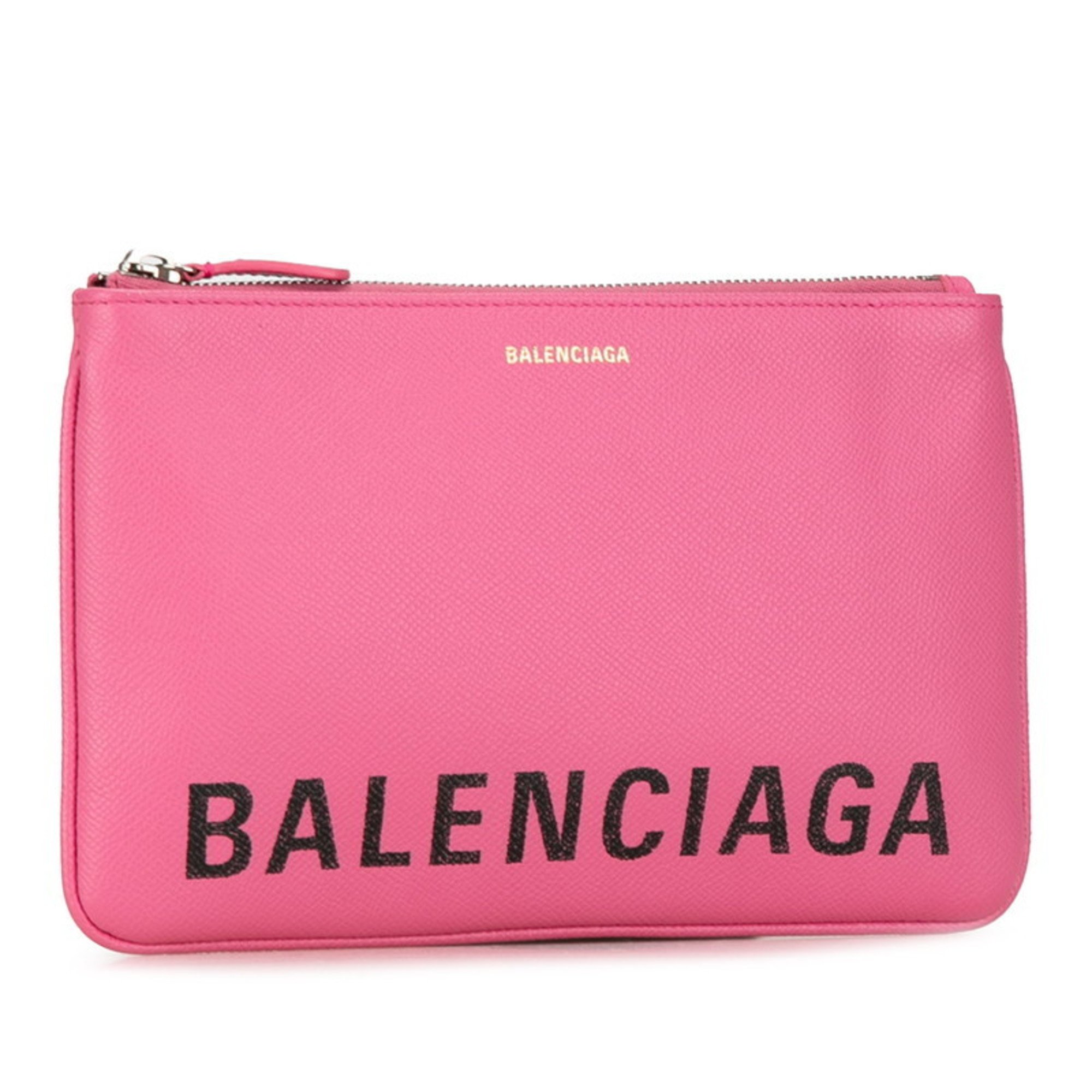 Balenciaga Ville Clutch Bag Pouch 545773 Pink Leather Women's BALENCIAGA