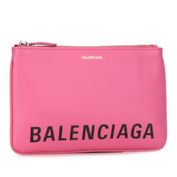 Balenciaga Ville Clutch Bag Pouch 545773 Pink Leather Women's BALENCIAGA