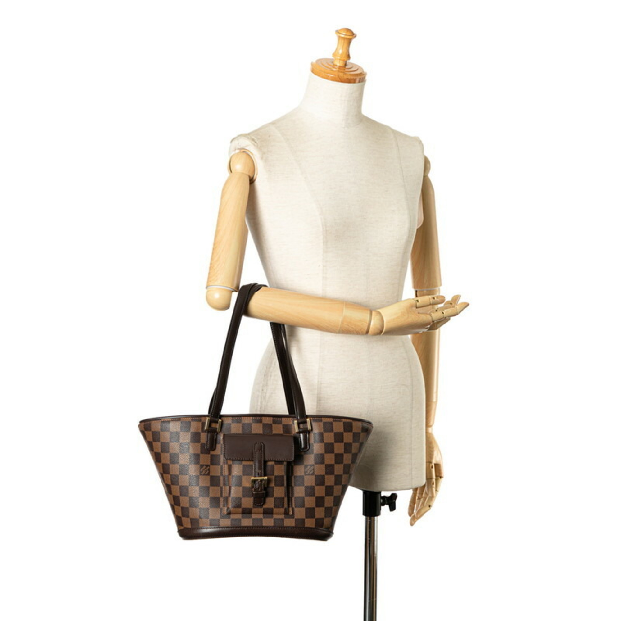 Louis Vuitton Damier Manosque Tote Bag Handbag N51121 Brown PVC Leather Women's LOUIS VUITTON