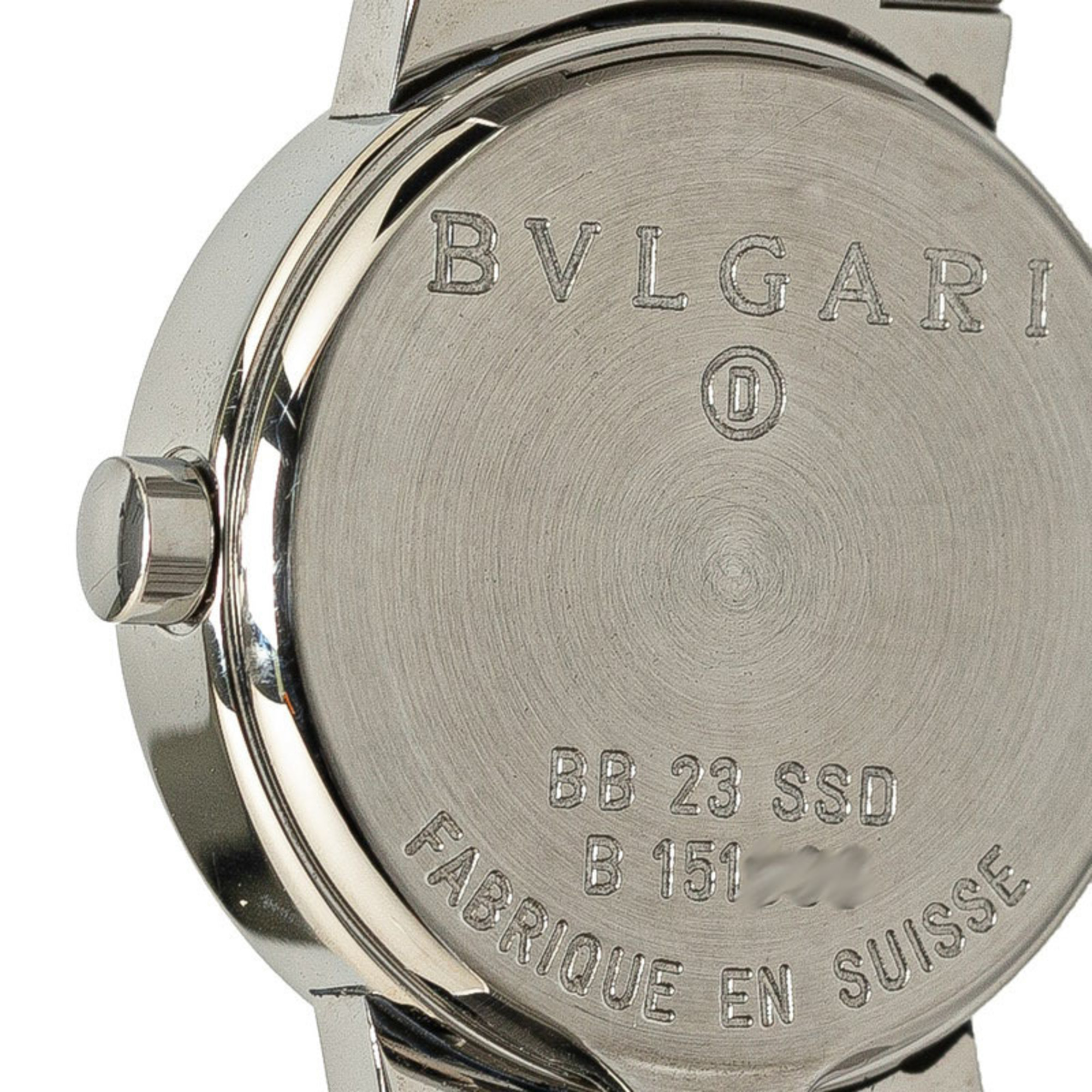 BVLGARI Watch BB23SSD Quartz Black Dial Stainless Steel Women's