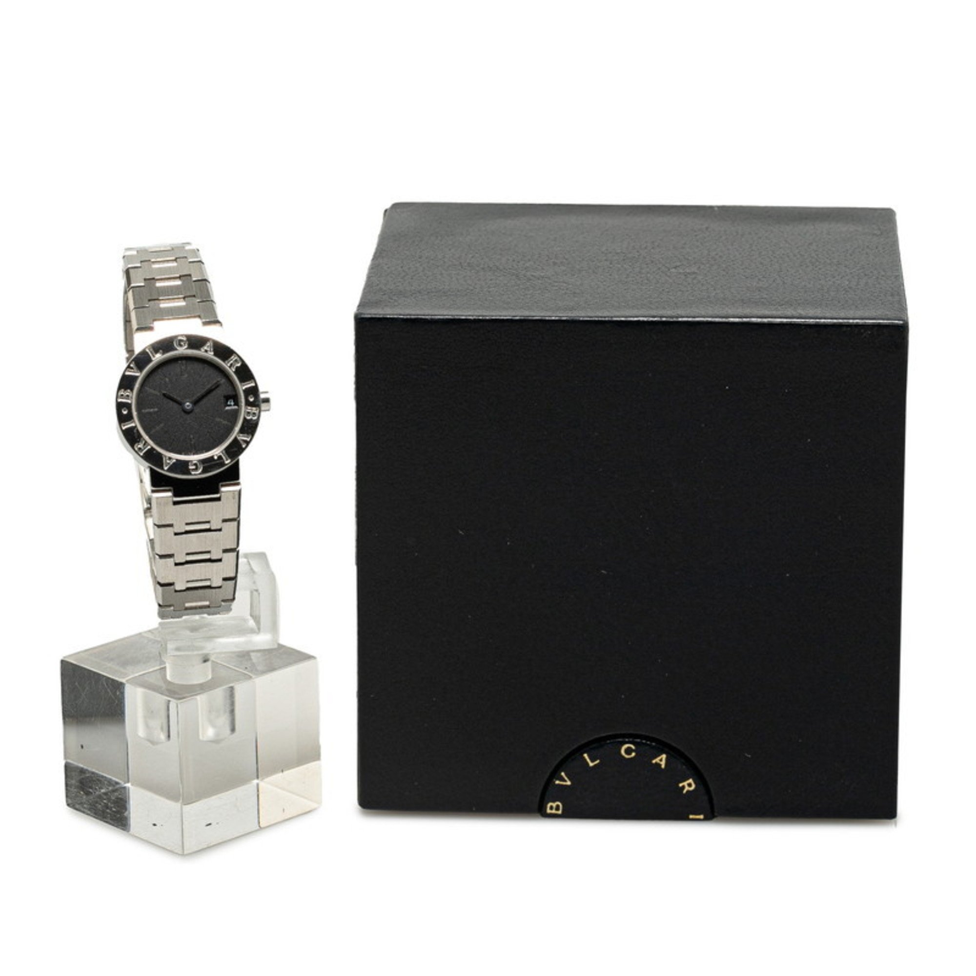 BVLGARI Watch BB23SSD Quartz Black Dial Stainless Steel Women's