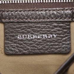 Burberry Nova Check Shoulder Bag Greige Brown Nylon Canvas Leather Women's BURBERRY