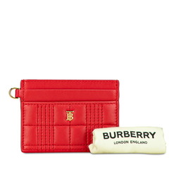 Burberry TB Monogram Quilted Card Case Red Gold Leather Women's BURBERRY