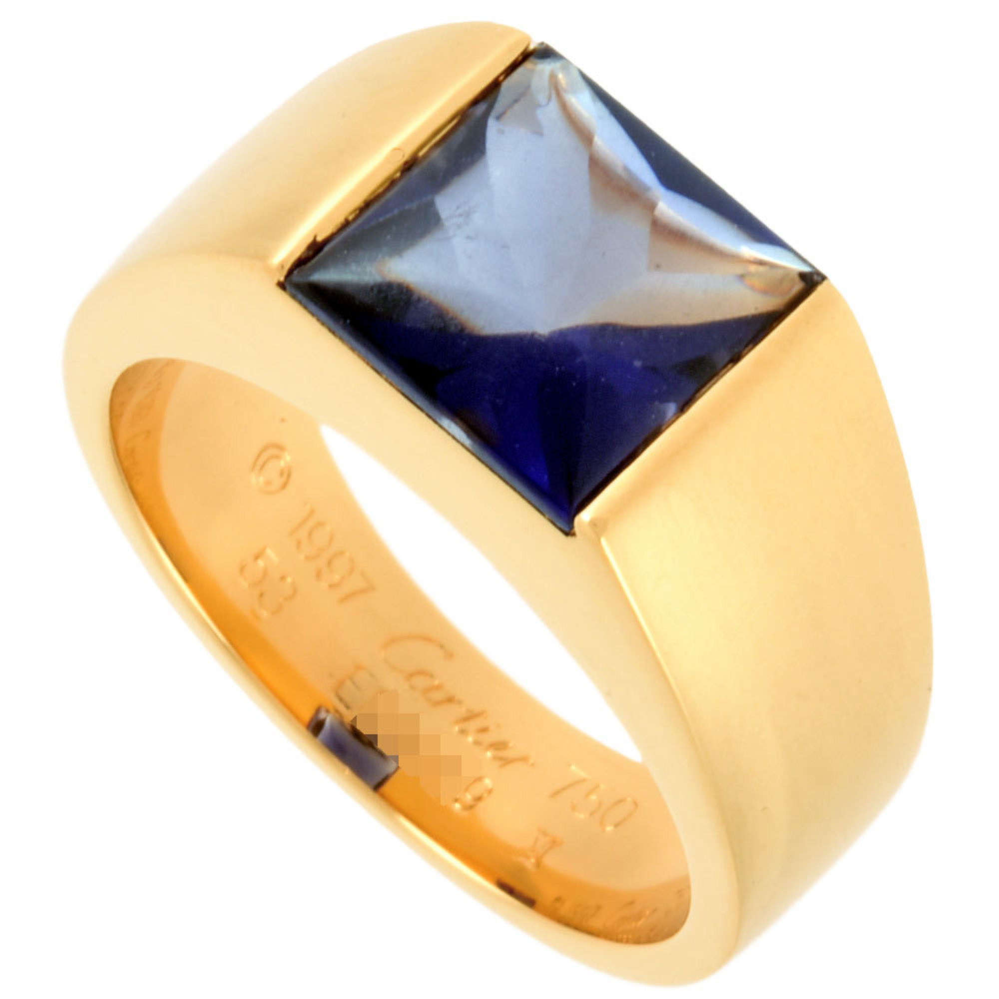 Cartier Tank Ring Iolite #53 K18YG Women's