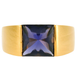 Cartier Tank Ring Iolite #53 K18YG Women's