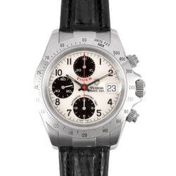 Tudor Chronotime Prince Date Tiger 79280 H Series Automatic Watch White Dial SS/Leather Belt Men's