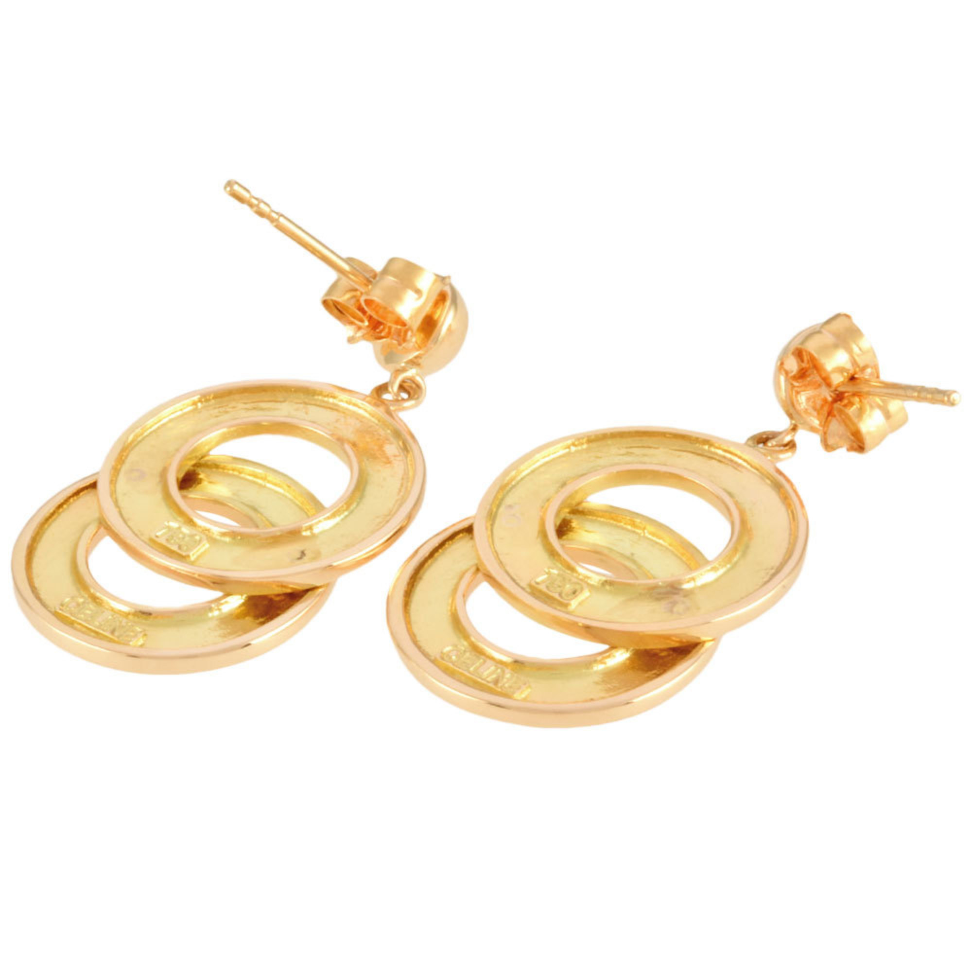 CELINE Double Circle Earrings K18YG 5g Women's