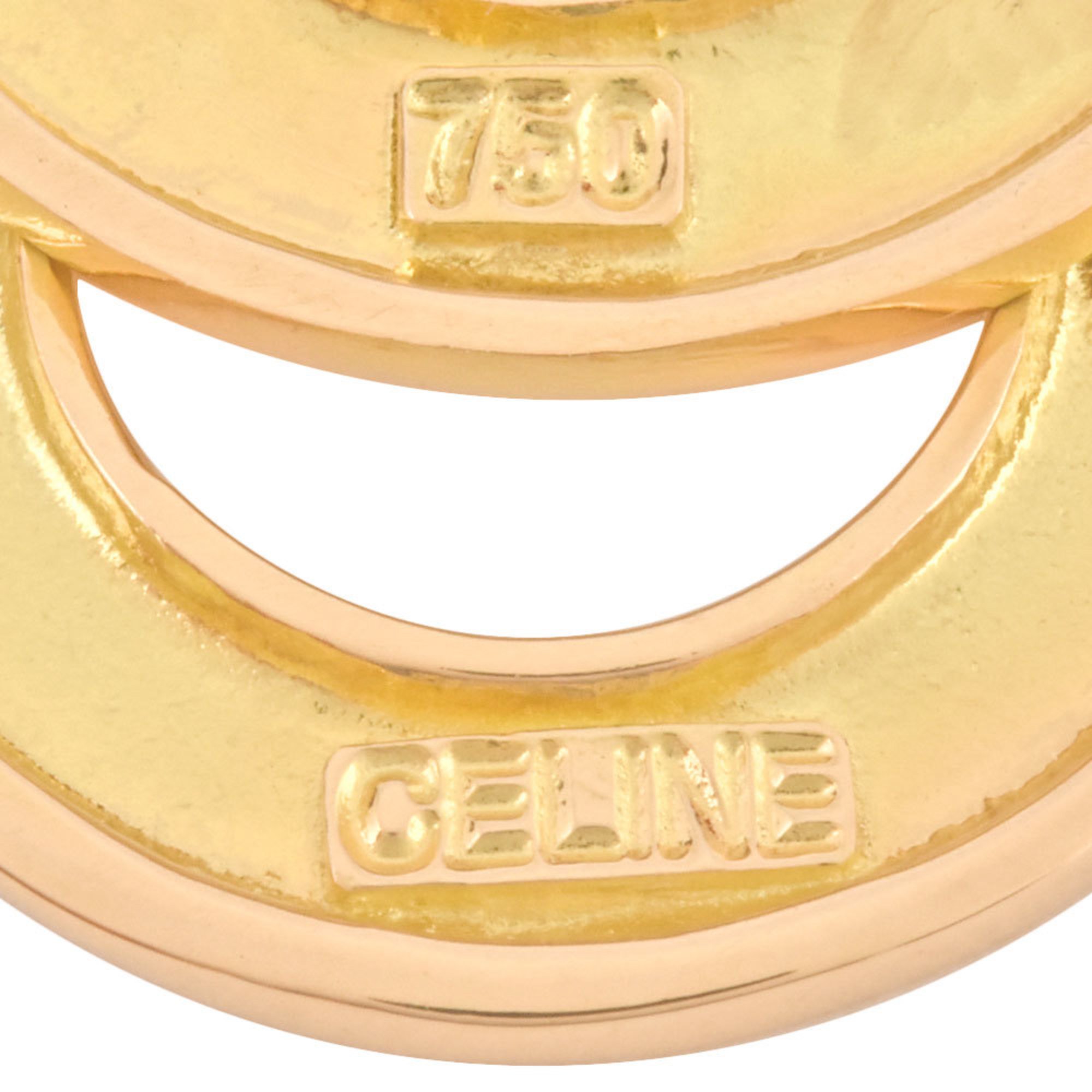 CELINE Double Circle Earrings K18YG 5g Women's