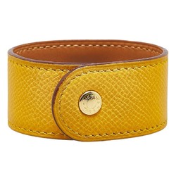 Hermes Medor Bracelet Bangle Yellow Gold Leather Plated Women's HERMES