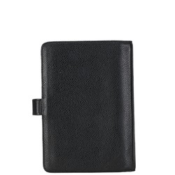 CHANEL Coco Mark Notebook Cover Agenda Black Caviar Skin Women's