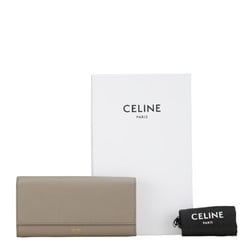 Celine Large Flap Wallet Long Grey Leather Women's CELINE