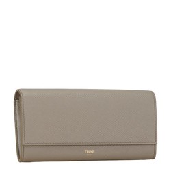 Celine Large Flap Wallet Long Grey Leather Women's CELINE