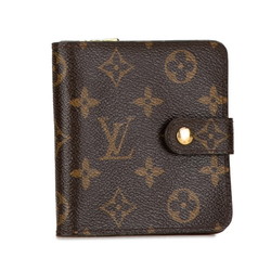 Louis Vuitton Monogram Compact Zip Bi-fold Wallet M61667 Brown PVC Leather Women's LOUIS VUITTON