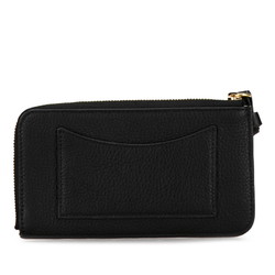 Chloé Chloe Coin Case Purse Black Gold Leather Women's