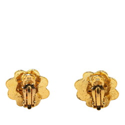 Chanel Coco Mark Flower Motif Earrings Gold Plated Women's CHANEL