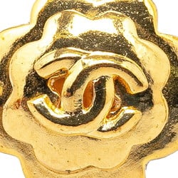 Chanel Coco Mark Flower Motif Earrings Gold Plated Women's CHANEL