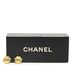 Chanel Coco Mark Flower Motif Earrings Gold Plated Women's CHANEL