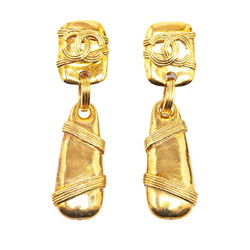 Chanel Coco Mark Swing Earrings Gold Plated Women's CHANEL