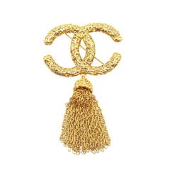 Chanel Coco Mark Lava Tassel Brooch Gold Plated Women's CHANEL