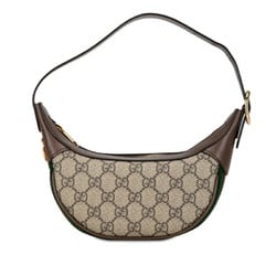 Gucci Ophidia Handbag Bag Half Moon 658551 Beige Brown PVC Leather Women's GUCCI