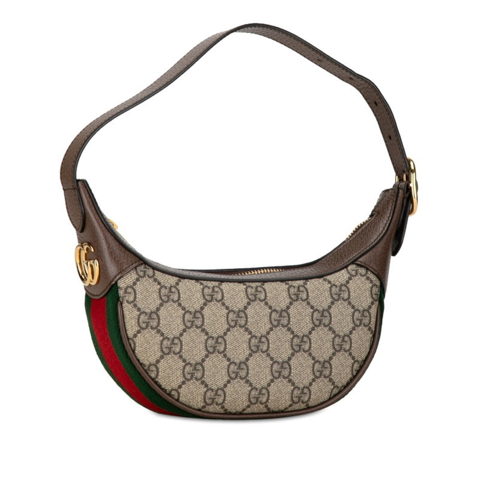 Gucci Ophidia Handbag Bag Half Moon 658551 Beige Brown PVC Leather Women's GUCCI