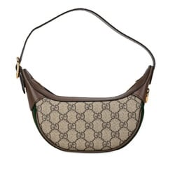 Gucci Ophidia Handbag Bag Half Moon 658551 Beige Brown PVC Leather Women's GUCCI