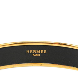 Hermes enamel MM cloisonné bangle gold black plating ladies HERMES