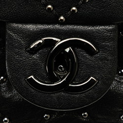 CHANEL Matelasse Stud Chain Shoulder Bag Black Lambskin Women's