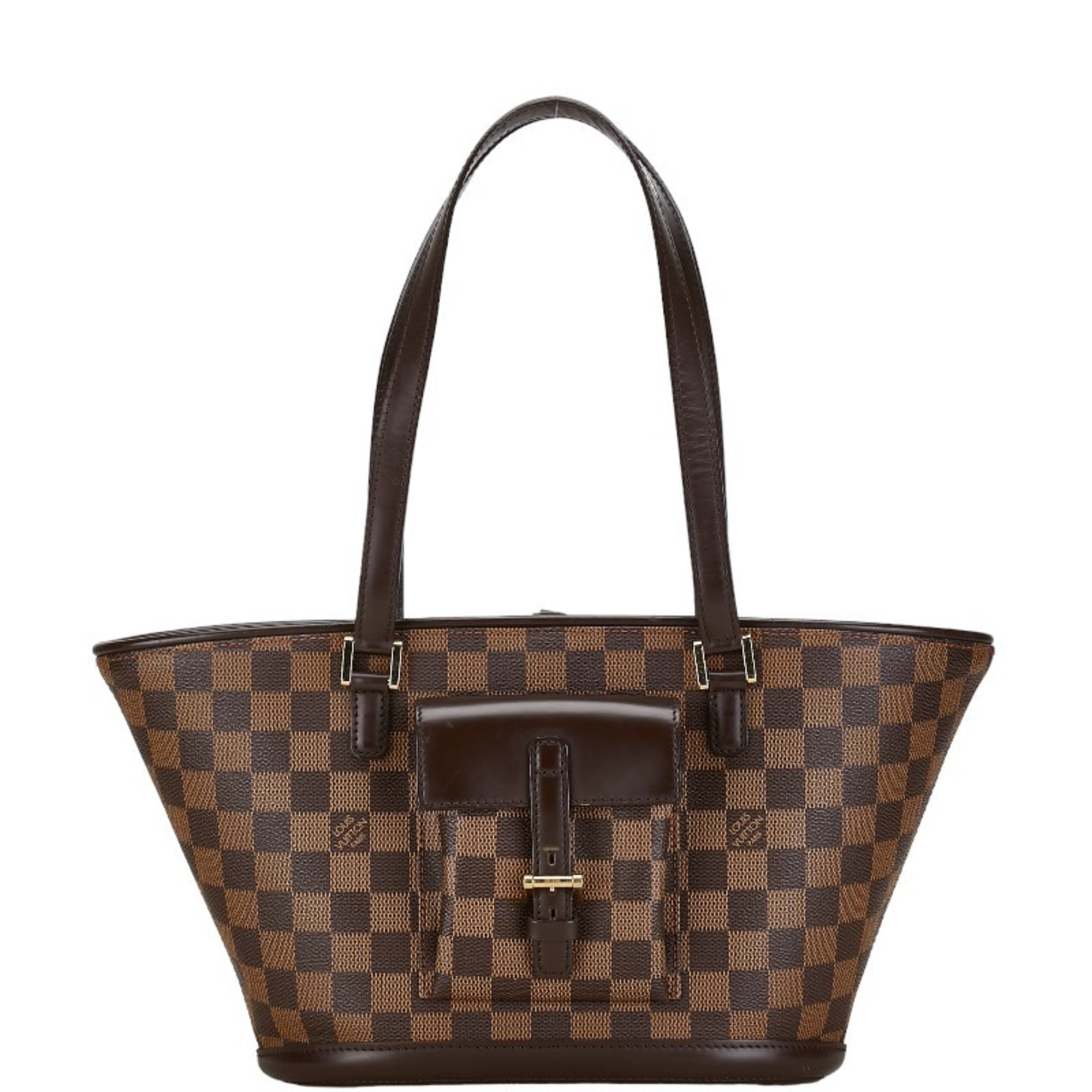 Louis Vuitton Damier Manosque PM Tote Bag N51121 Brown PVC Leather Women's LOUIS VUITTON