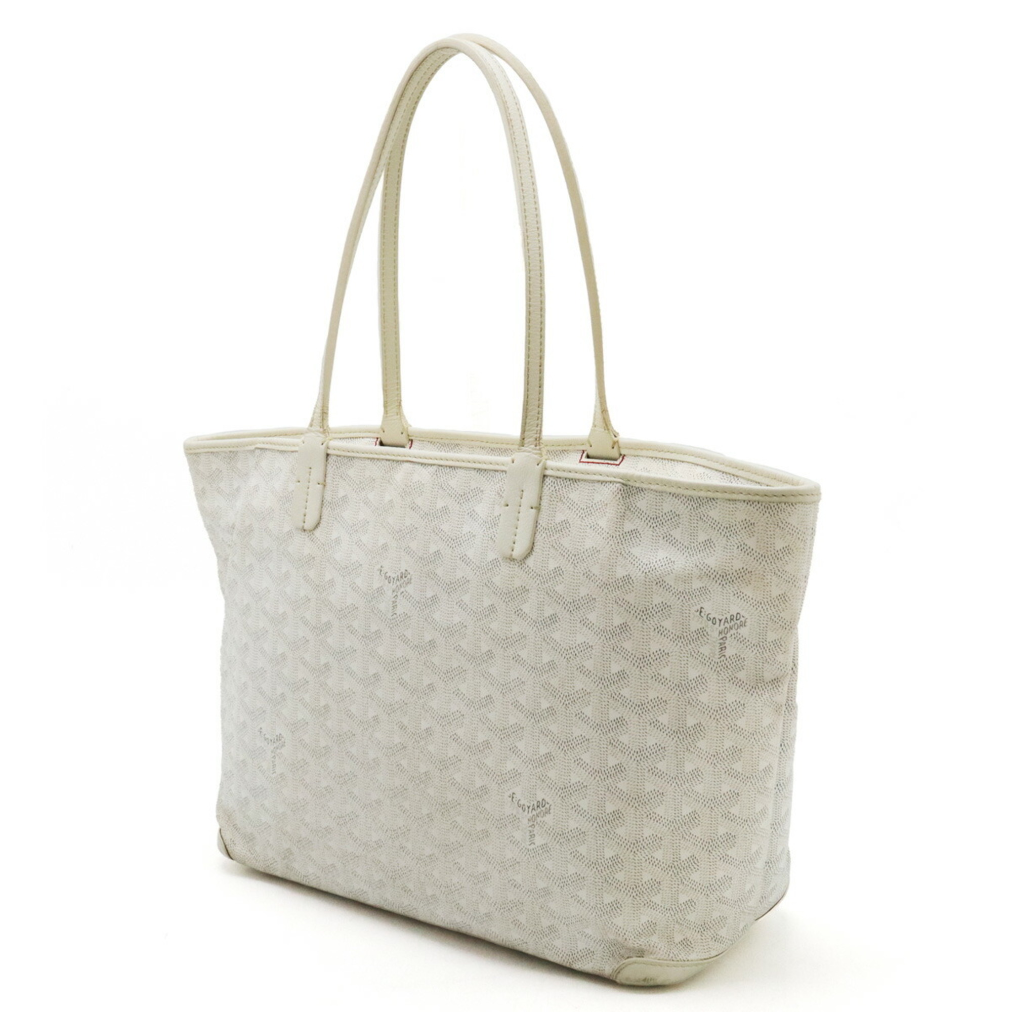 GOYARD Artois PM Tote Bag Shoulder PVC Leather White Initial Print