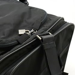 PRADA Prada Boston bag, carry travel nylon, leather, NERO, black, with wheels, V155