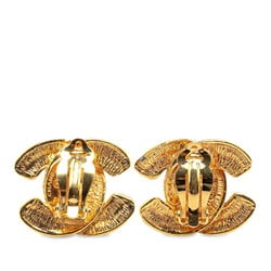 Chanel Matelasse Coco Mark Earrings Gold Plated Women's CHANEL