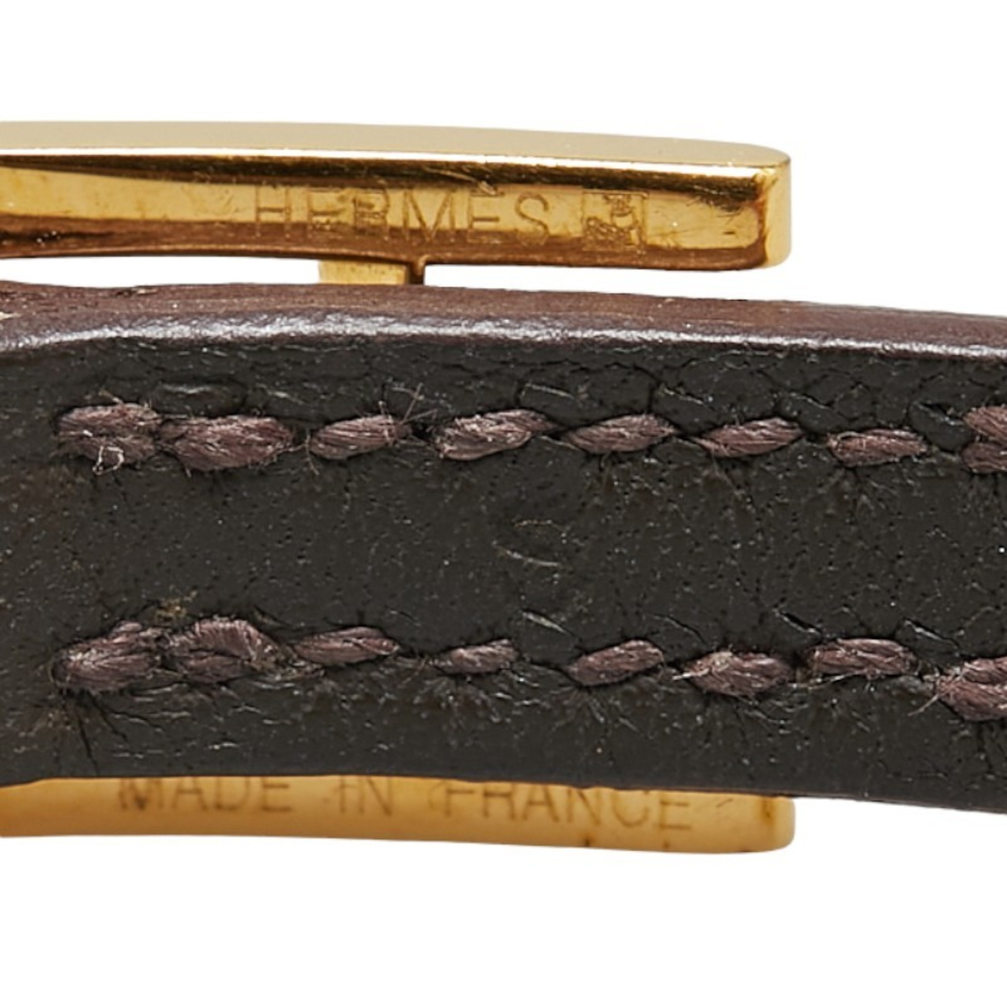 Hermes Api 3 Bracelet Brown Leather Women's HERMES