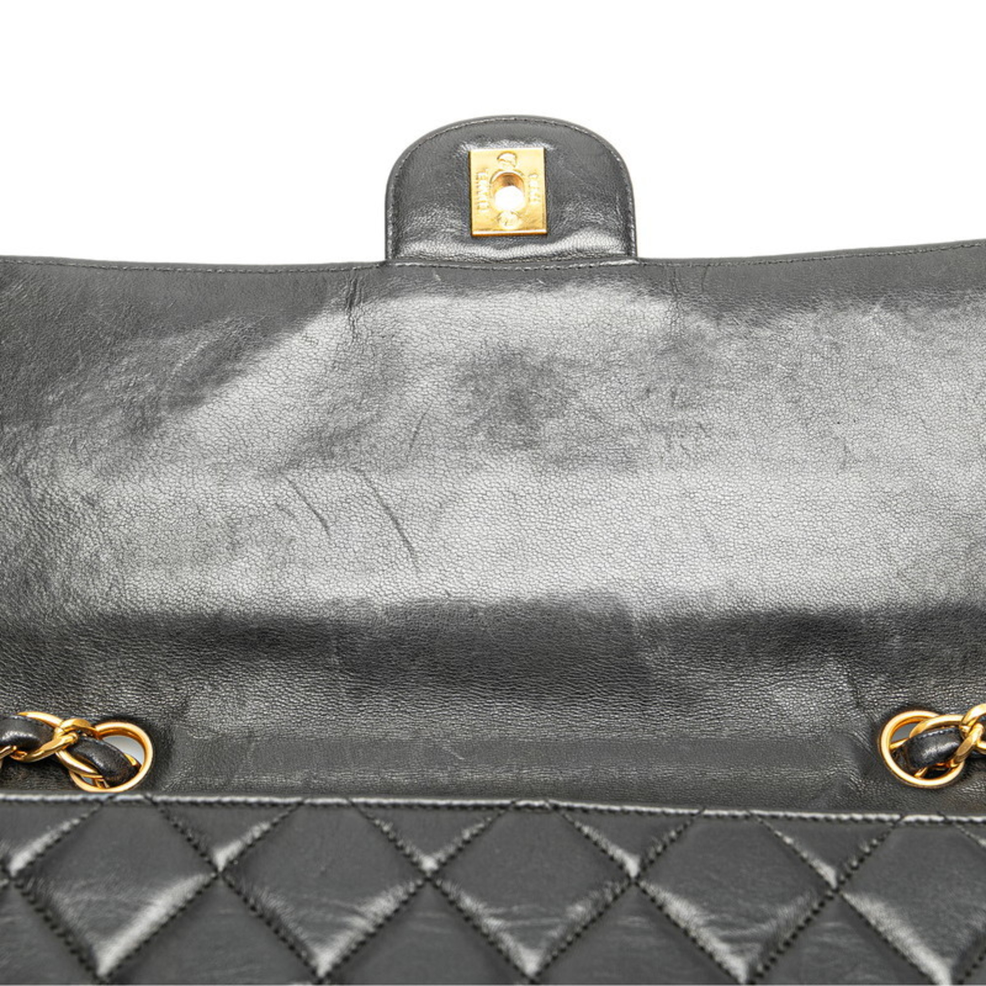 Chanel Matelasse 30 Coco Mark Chain Shoulder Bag Black Lambskin Women's CHANEL