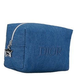 Christian Dior Dior pouch set of 2 navy black velour denim women's