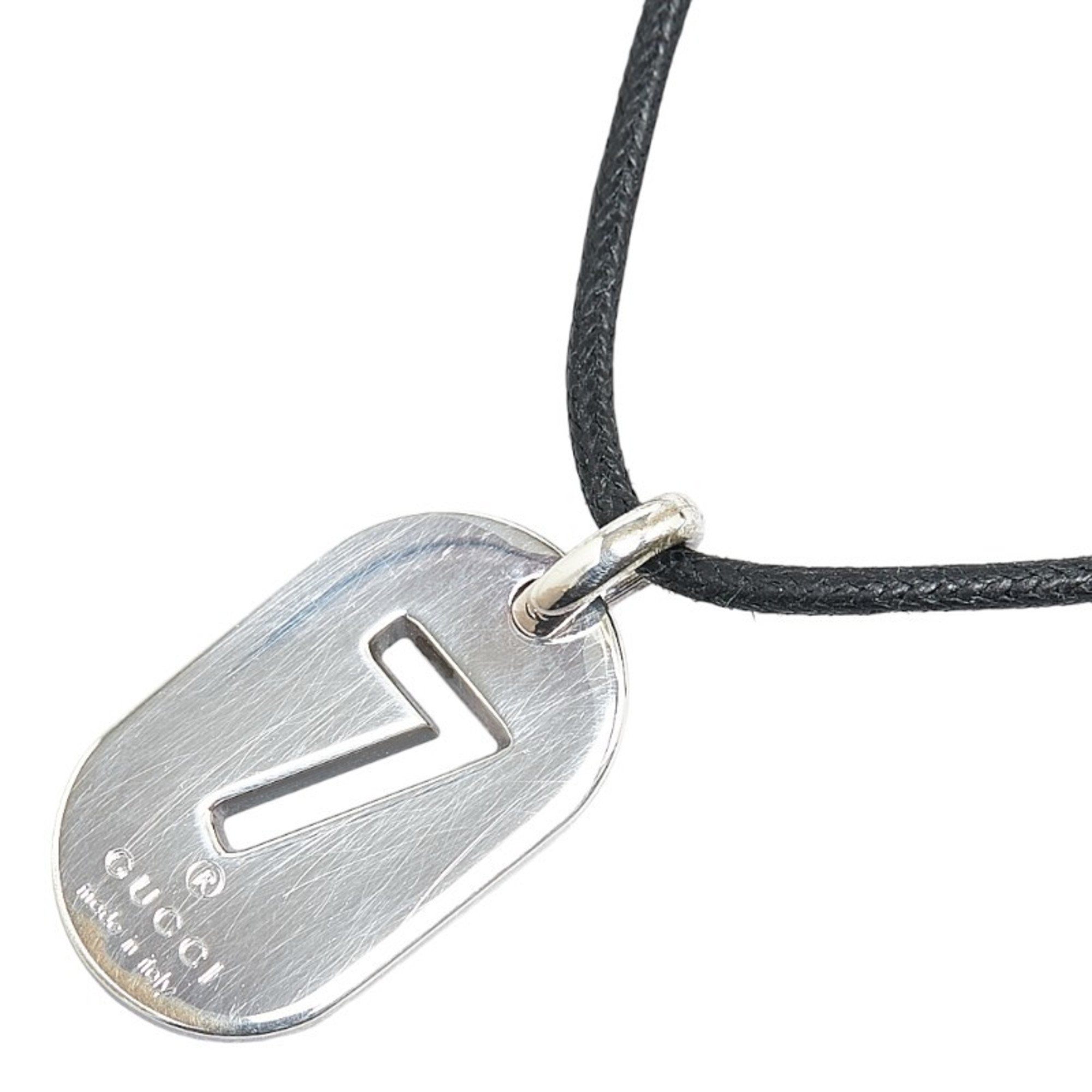 Gucci Pendant Necklace Silver Black SV925 Men's GUCCI