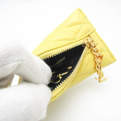 Saint Laurent Quilting 669925 Women's Leather Coin Purse/coin Case Yellow