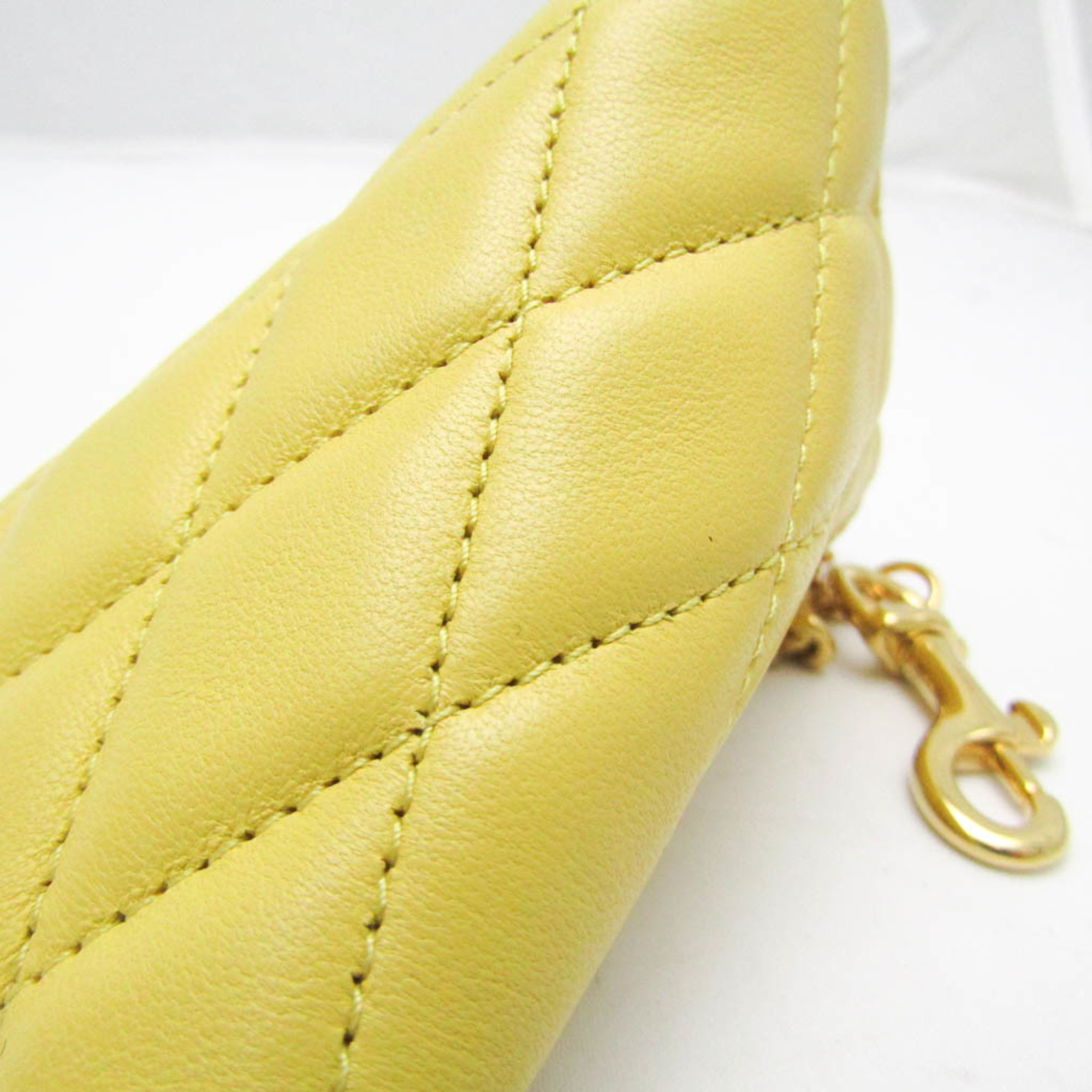 Saint Laurent Quilting 669925 Women's Leather Coin Purse/coin Case Yellow