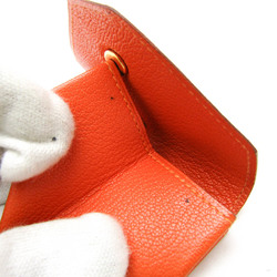 Hermes LE 24 Women,Men Chevre Leather Coin Purse/coin Case Orange