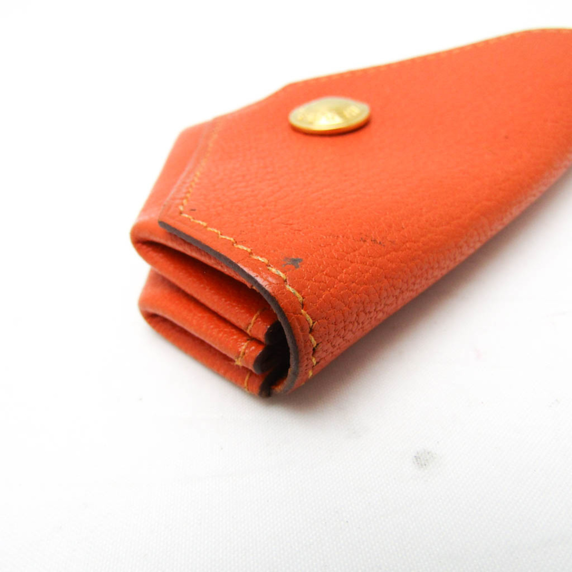 Hermes LE 24 Women,Men Chevre Leather Coin Purse/coin Case Orange