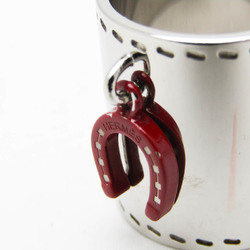 Hermes Metal Scarf Ring Red Color,Silver Horseshoe charm